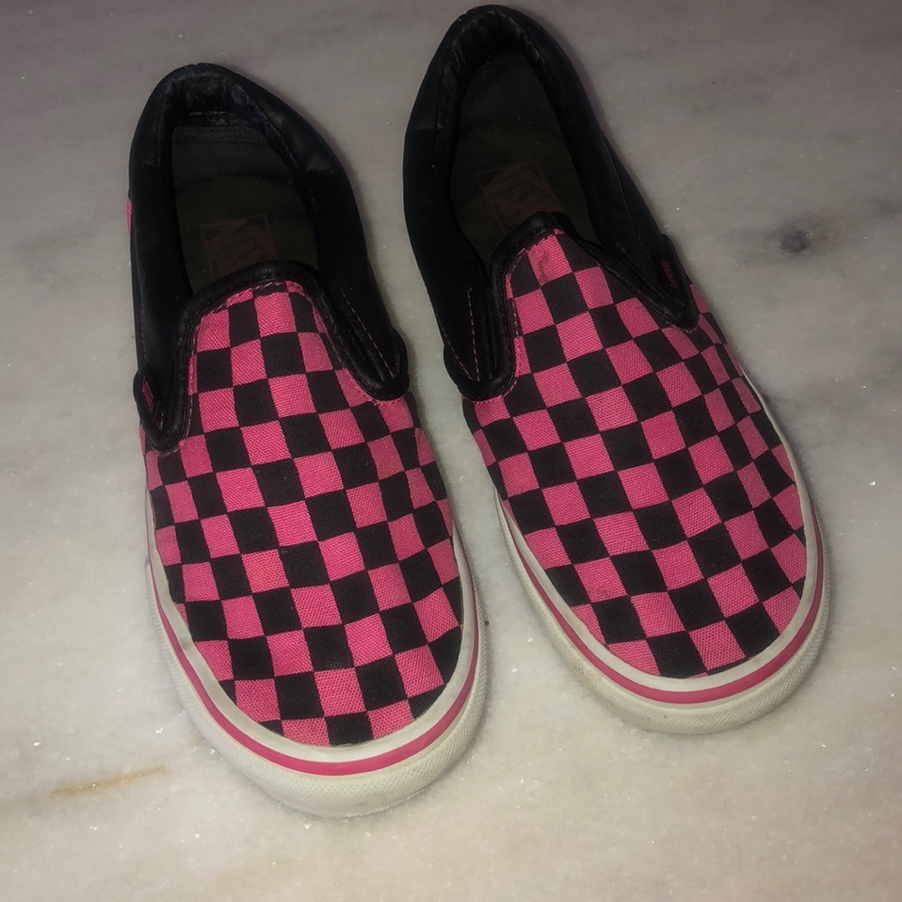 VANS Pink Black Checkerboard Checkered Women’s